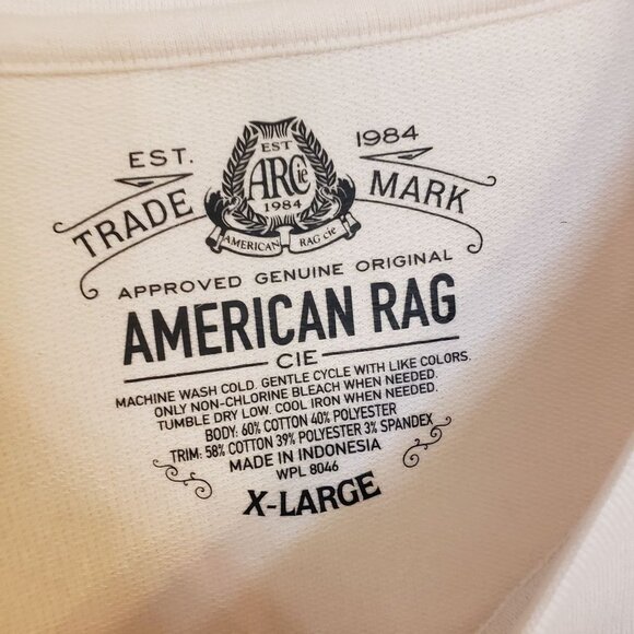 American Rag sweatshirt size XL cream long sleeve pocket front new - Picture 3 of 9